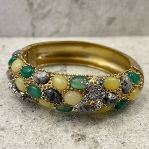 CABI "Tide Pool" Gold-tone Hinged Cuff Bracelet - Rhinestone Sea Stars